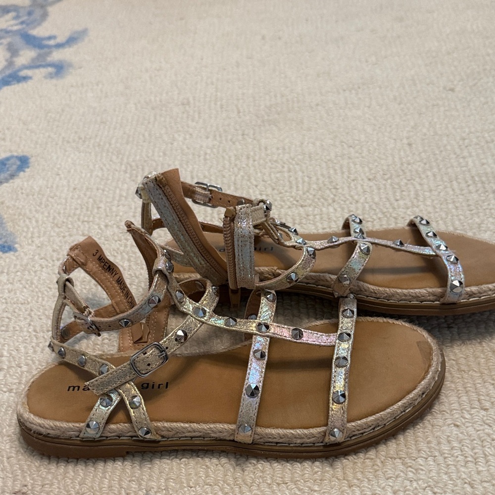 Madden Girl Metallic and Tan Strappy Sandals